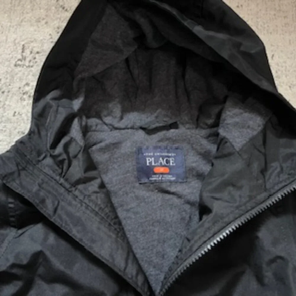 🧡3/15 The Children's Place Black Windbreaker Jacket 4T